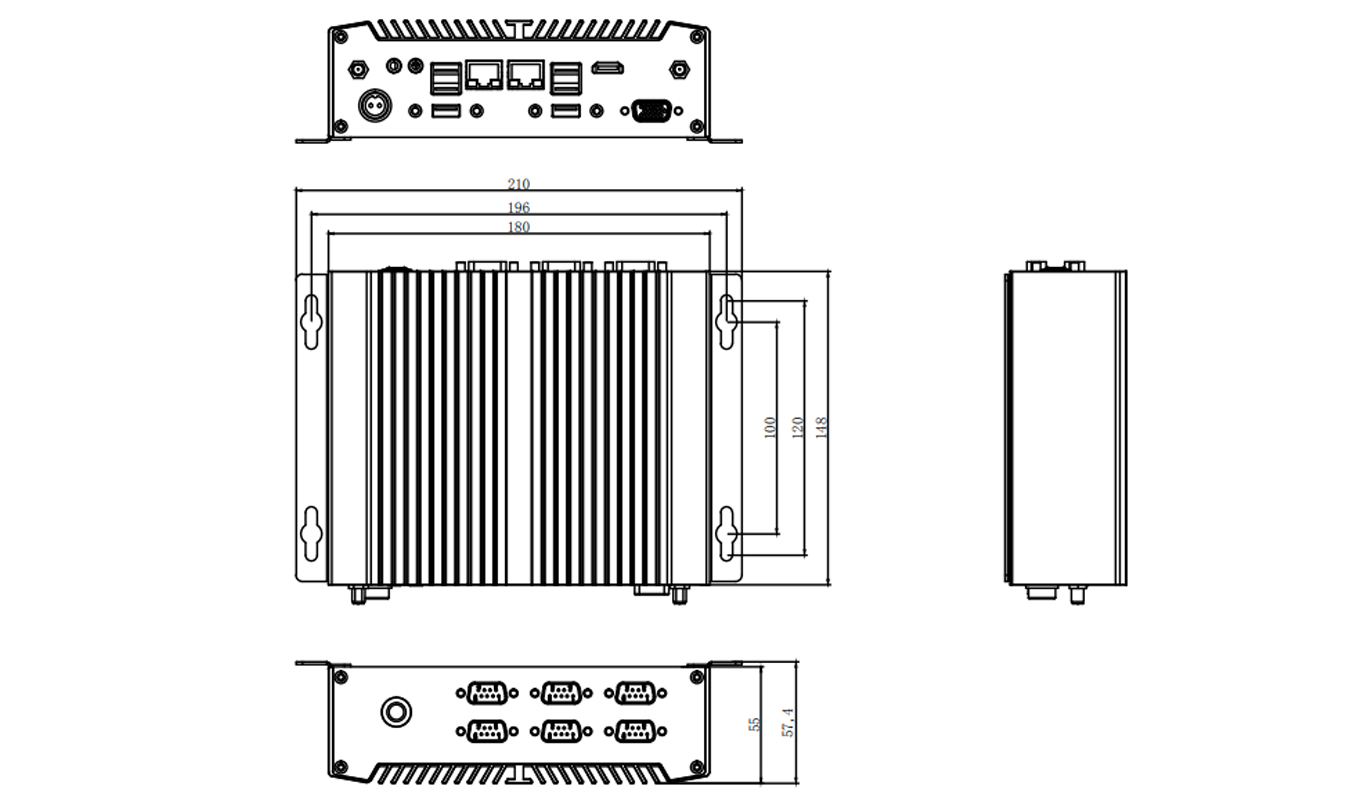 Dimension of Compact Core I3/I5/I7 Box PC