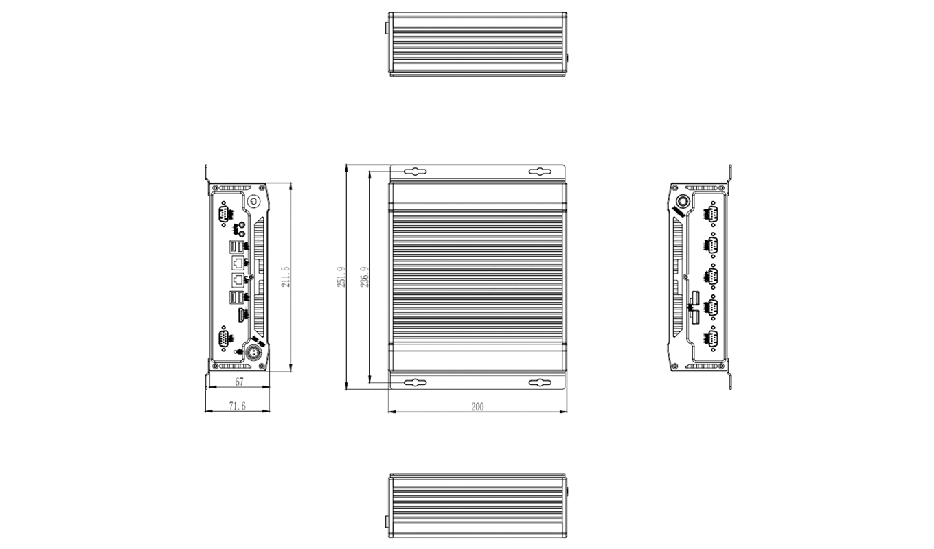Dimension of Expandable J1900 Box PC